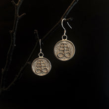 Load image into Gallery viewer, Leviathan Cross Earrings | Silver Coin Earrings | OSSUA et ACROMATA