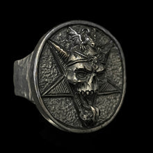 Load image into Gallery viewer, ossua-et-acroamata-jewelery-gothic-goth-memento-mori-sterling-silver-925-Testament-Sigil-Ring