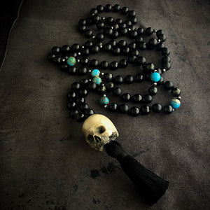 Skull Guru Bead Mala | Big Skull Mala Necklace | OSSUA et ACROMATA