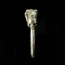 Load image into Gallery viewer, ossua-et-acroamata-jewelery-gothic-goth-memento-mori-sterling-silver-skull-925-Guardian-Ring-Diamond-Edition