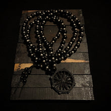 Load image into Gallery viewer, ossua-et-acroamata-jewelery-gothic-goth-mythology-spirituality-mysticism-memento-mori-bone-hand-craved-gemstones-beads-antler-deerantler-Dharma_Mala_Necklace