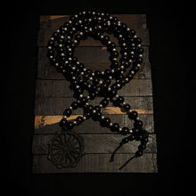 Load image into Gallery viewer, ossua-et-acroamata-jewelery-gothic-goth-mythology-spirituality-mysticism-memento-mori-bone-hand-craved-gemstones-beads-antler-deerantler-Dharma_Mala_Necklace