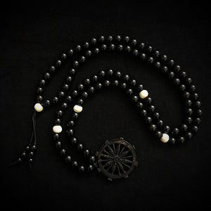 ossua-et-acroamata-jewelery-gothic-goth-mythology-spirituality-mysticism-memento-mori-bone-hand-craved-gemstones-beads-antler-deerantler-Dharma_Mala_Necklace