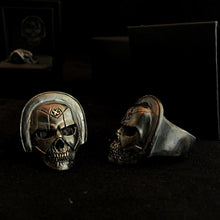 Load image into Gallery viewer, ossua-et-acroamata-jewelery-movie-props-trivia-gothic-goth-gothic-HBO-DC-memento-mori-sterling-silver-925-Peacemaker-Ring