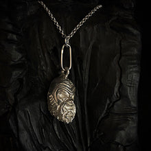 Load image into Gallery viewer, ossua-et-acroamata-jewelery-mythology-myth-gothic-goth-gothic-greek-memento-mori-ruby-sterling-silver-925-Prosopon-Necklace