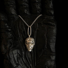 Load image into Gallery viewer, ossua-et-acroamata-jewelery-mythology-myth-gothic-goth-gothic-greek-memento-mori-ruby-sterling-silver-925-Prosopon-Necklace