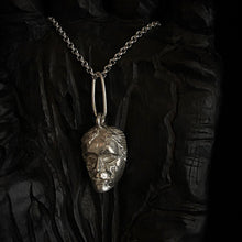 Load image into Gallery viewer, ossua-et-acroamata-jewelery-mythology-myth-gothic-goth-gothic-greek-memento-mori-ruby-sterling-silver-925-Prosopon-Necklace