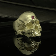 Load image into Gallery viewer, ossua-et-acroamata-jewelery-mythology-myth-gothic-goth-gothic-memento-mori-ruby-sterling-silver-925-third-eye-open