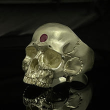 Load image into Gallery viewer, ossua-et-acroamata-jewelery-mythology-myth-gothic-goth-gothic-memento-mori-ruby-sterling-silver-925-third-eye-open